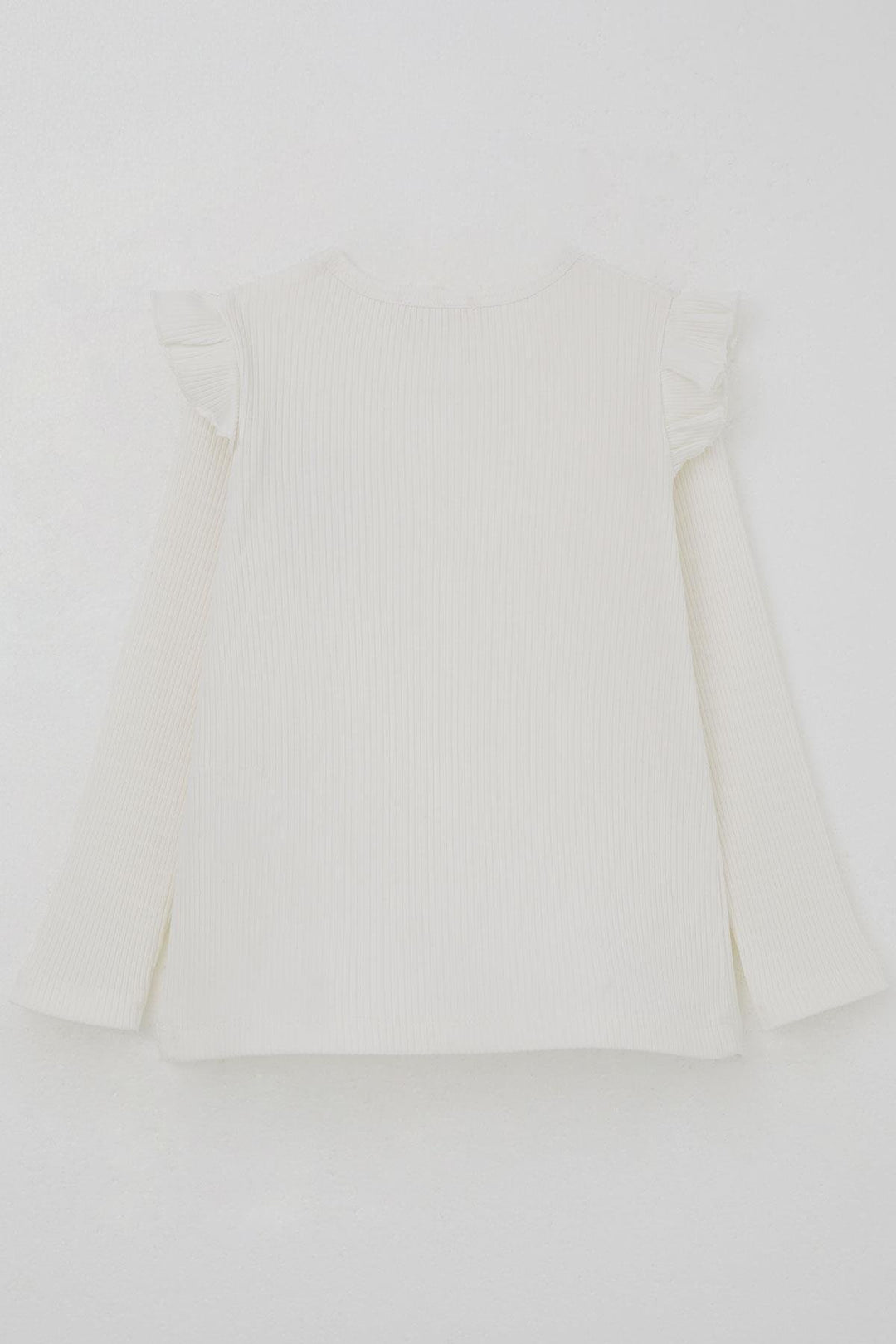 BRE Breeze Girl Child Long Sleeve T-Shirt with Flower Accessories, 2-6 Years, Ecru - Coral Gables