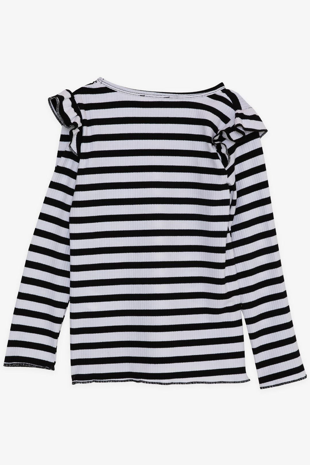 BRE Breeze Girl Child Long Sleeve T-Shirt Striped Ruffled Shoulder 62 Years, Mixed Color - Derry