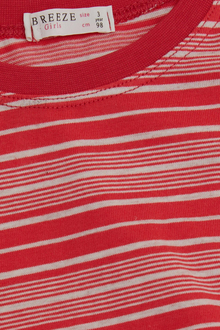 BRE Breeze Girl Child Long Sleeve T-Shirt Striped 3-7 Years, Pomegranate - Phenix City