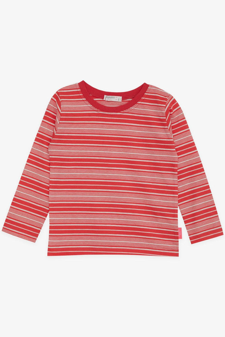 BRE Breeze Girl Child Long Sleeve T-Shirt Striped 3-7 Years, Pomegranate - Phenix City