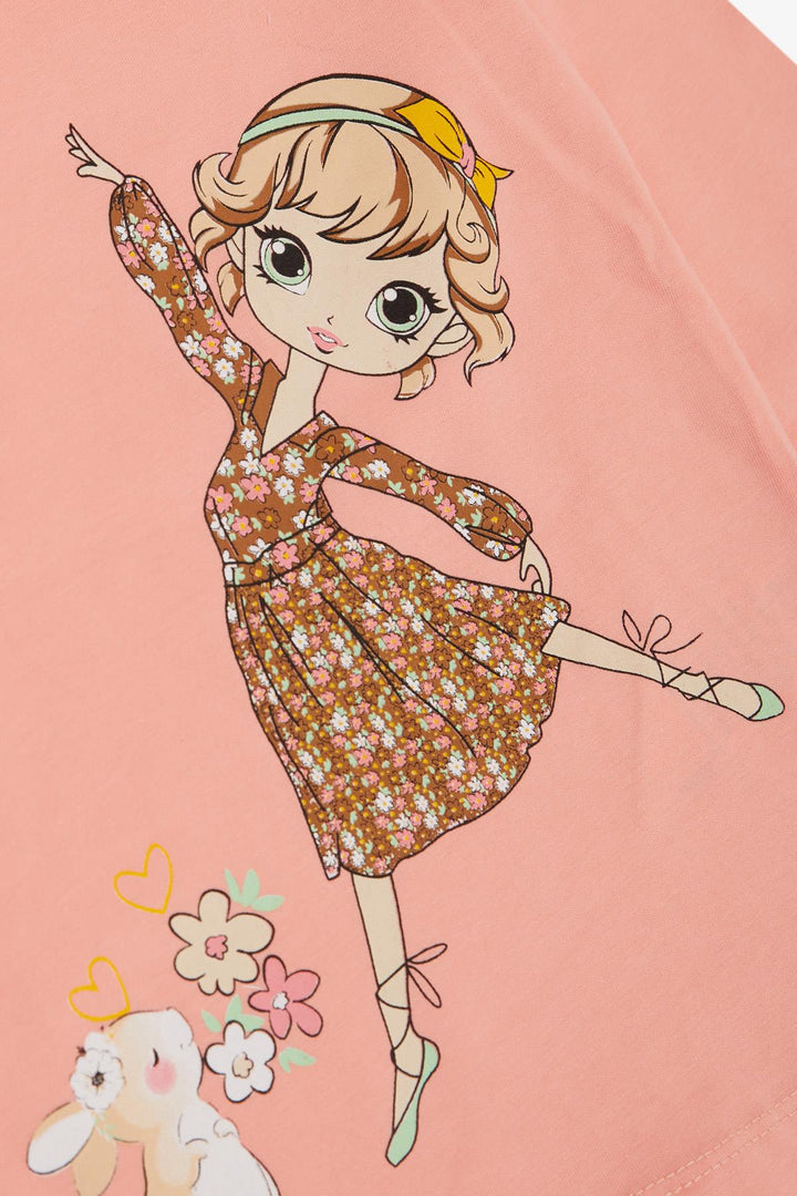 BRE Breeze Girl Child Long Sleeve T-Shirt Friendship Themed Dancer Girl Printed 2-6 Years, Salmon - Timişoara