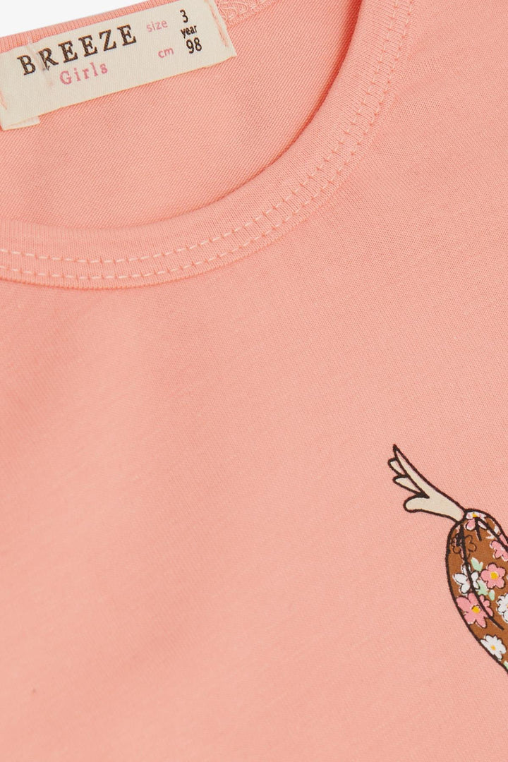 BRE Breeze Girl Child Long Sleeve T-Shirt Friendship Themed Dancer Girl Printed 2-6 Years, Salmon - Timişoara