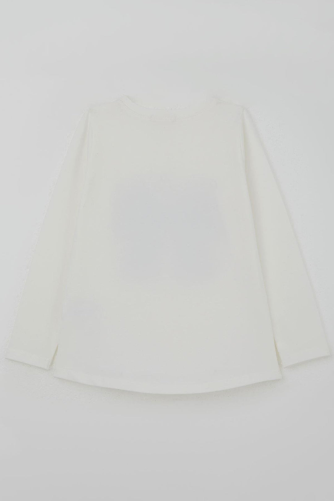 BRE Breeze Girl Child Long Sleeve T-Shirt with Bow Print Stone Accessory Detailed 82 Years, White - Pirna