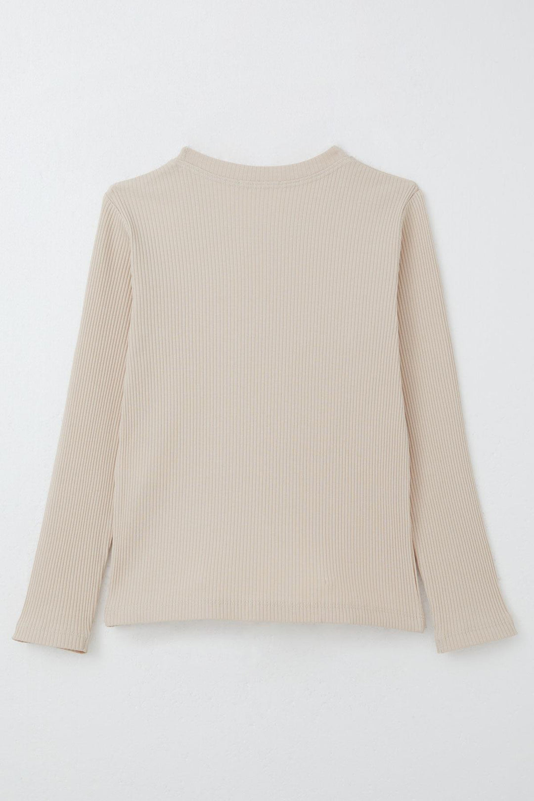 BRE Breeze Girl Child Long Sleeve T-Shirt Bow Tulle Embroidered Beaded 94 Years, Beige - Doral