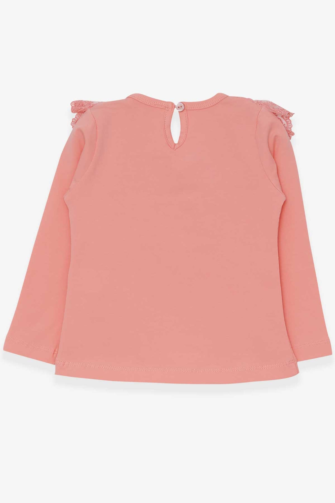 BRE Breeze Girl Child Long Sleeve T-Shirt with Bow Lace 1.5-5 Years, Salmon - Apple Valley