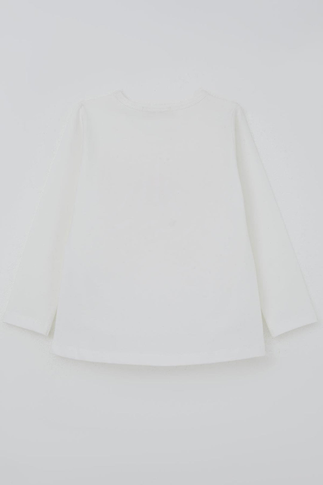BRE Breeze Girl Child Long Sleeve T-Shirt with Bow Arm Pearl Detailed Tulle 3-8 Years, Ecru - Moncada