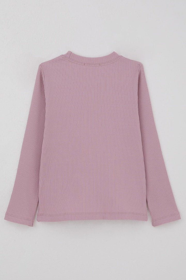 BRE Breeze Girl Child Long Sleeve T-Shirt with Bow Accessory 82 Years, Lilac - DeSoto