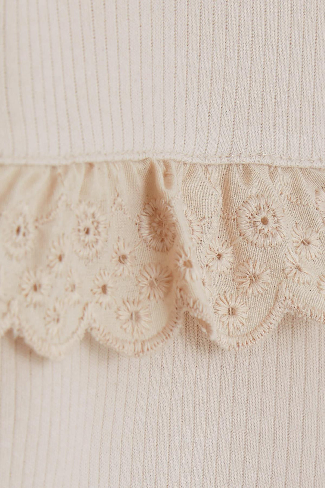 BRE Breeze Girl Child Long Sleeve T-Shirt with Lace, 1-4 Years, Beige - Indian Trail