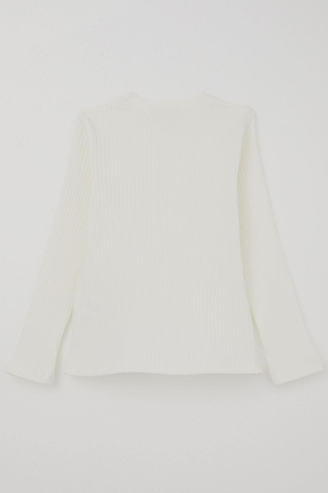 BRE Breeze Girl Child Long Sleeve T-Shirt with Lace Embroidered Pearl, 82 Years, Ecru - Moncton