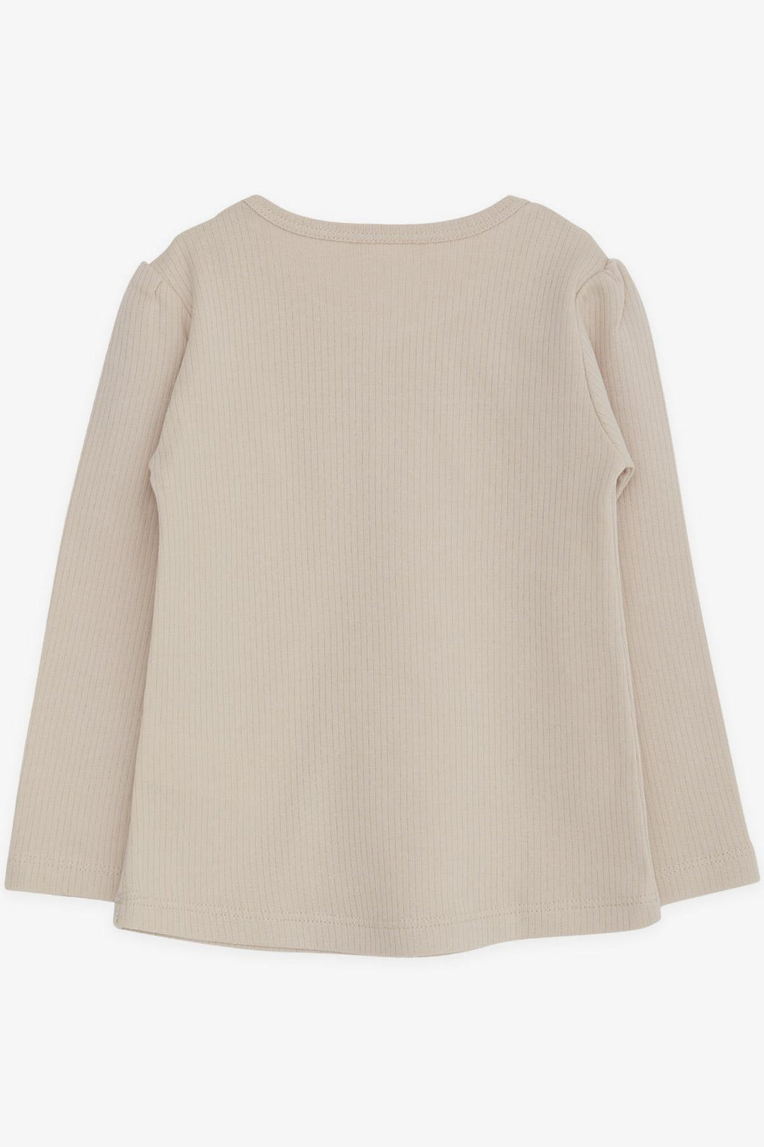 BRE Breeze Girl Child Long Sleeve T-Shirt with Lace, 1-4 Years, Beige - Indian Trail