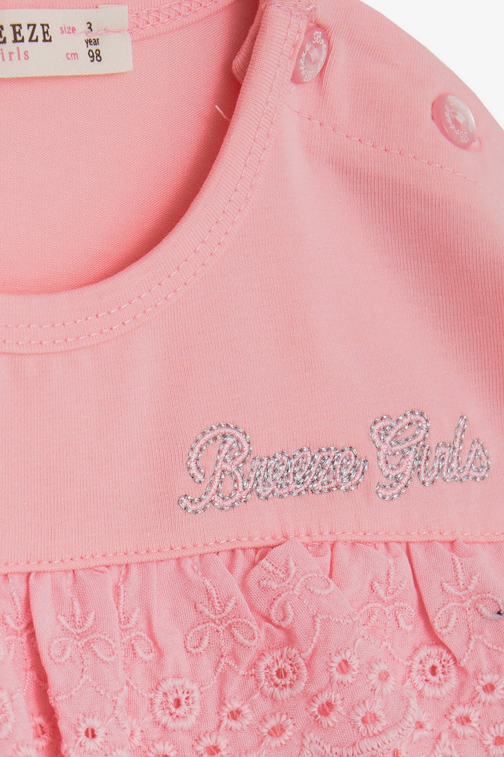 BRE Breeze Girl Child Long Sleeve T-Shirt with Lace, 1-4 Years, Powder - San Luis Potosí