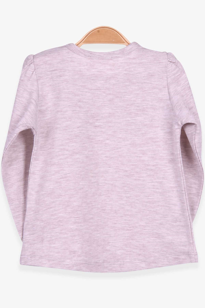 BRE Breeze Girl Child Long Sleeve T-Shirt with Lace, 1-4 Years, Beige Melange - Midland