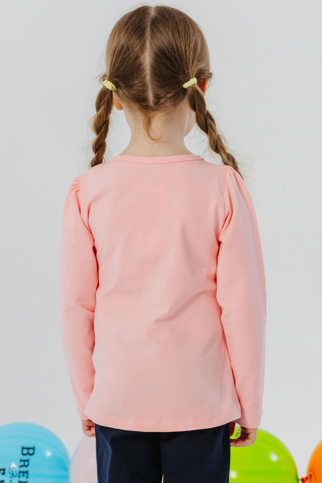 BRE Breeze Girl Child Long Sleeve T-Shirt with Lace Bow 3-8 Years, Salmon - Geneva