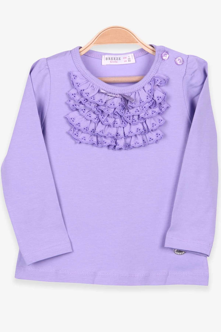 BRE Breeze Girl Child Long Sleeve T-Shirt with Lace Bow 6 Months-8 Years, Lilac - Philadelphia