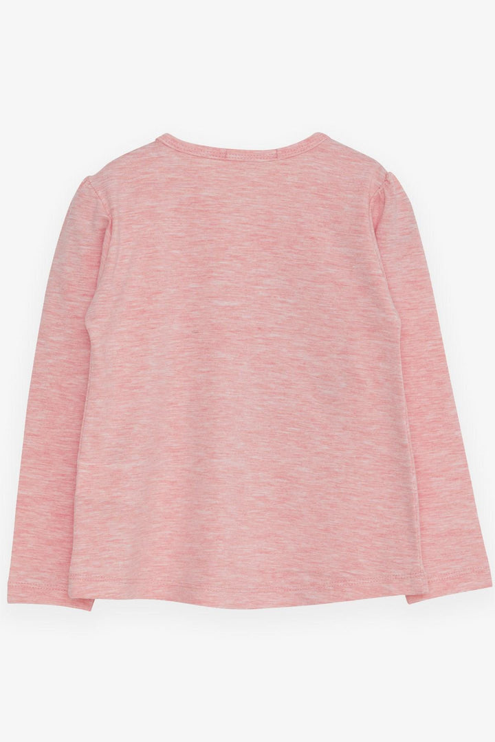 BRE Breeze Girl Child Long Sleeve T-Shirt Cool Girl Printed 1.5-5 Years, Salmon Melange - Coyuca de Catalán
