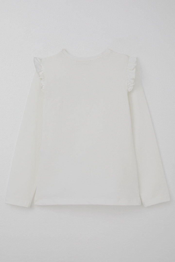 BRE Breeze Girl Child Long Sleeve T-Shirt with Sparkling Stone Detail 40 Years, Ecru - Winston-Salem