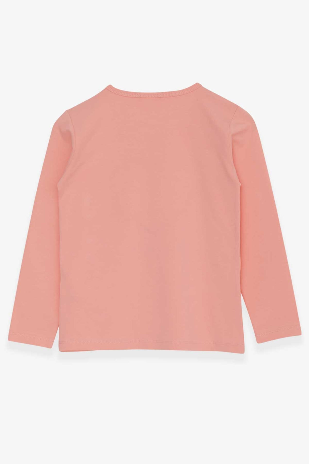 BRE Breeze Girl Child Long Sleeve T-Shirt with Heart Embroidery 82 Years, Salmon - Puerto Vallarta