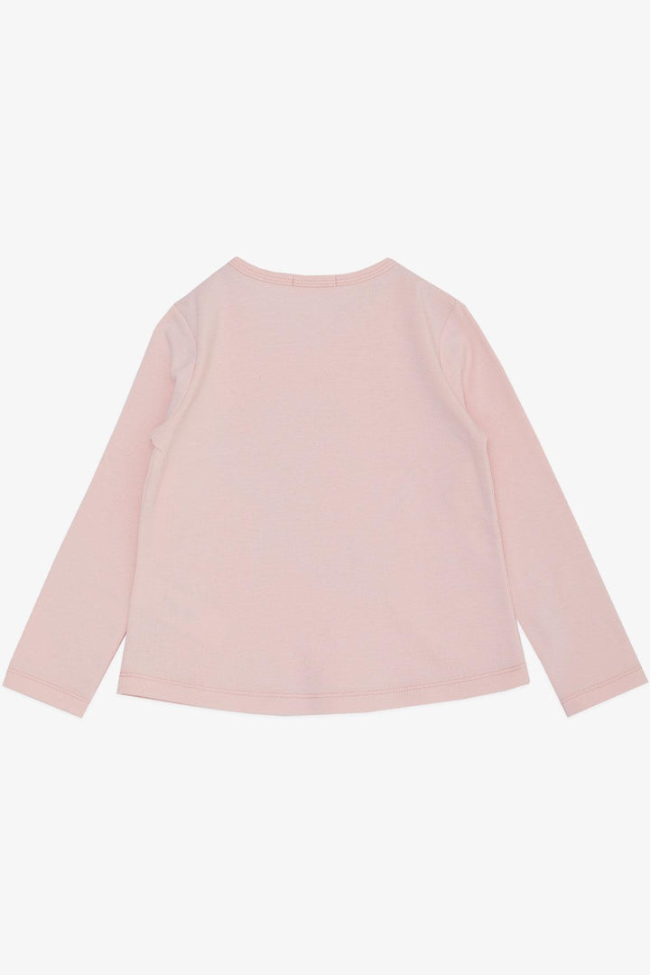 BRE Breeze Girl Child Long Sleeve T-Shirt Houndstooth Polka Dot Heart Printed Written 3-8 Years, Pink - Groningen