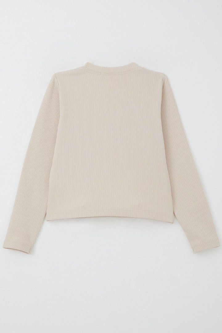BRE Breeze Girl Child Long Sleeve T-Shirt Belt Length Basic 84 Years, Beige - Dale City