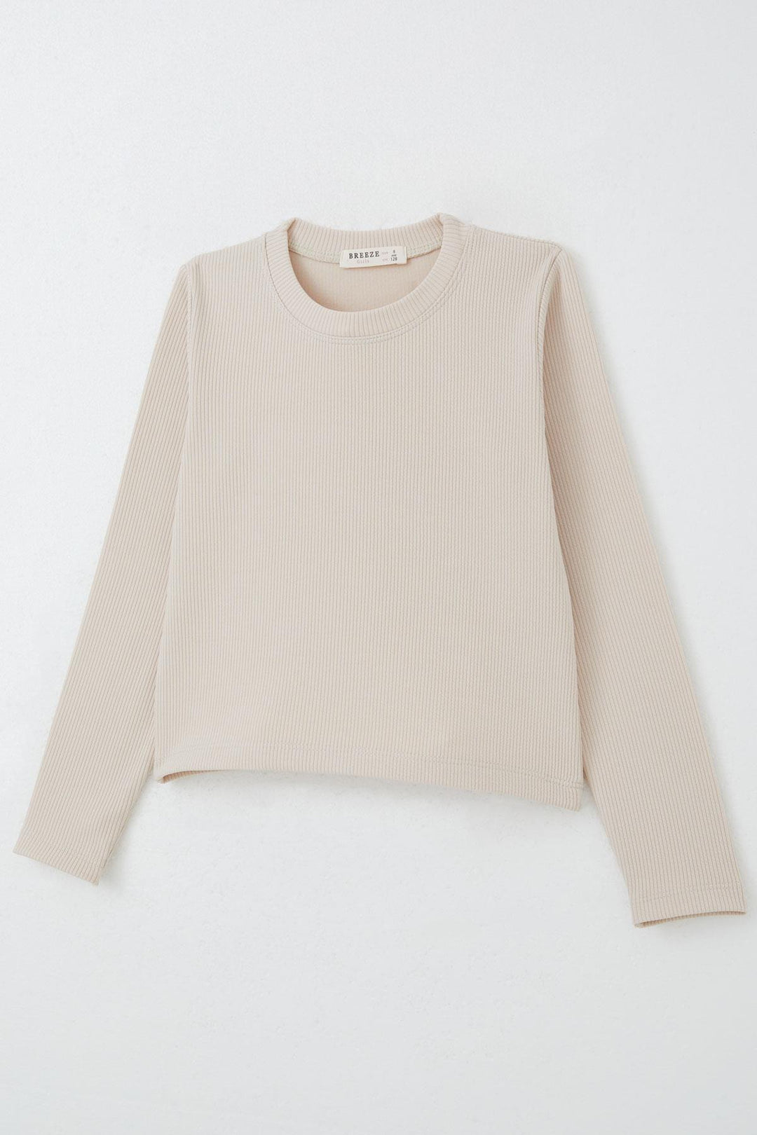 BRE Breeze Girl Child Long Sleeve T-Shirt Belt Length Basic 84 Years, Beige - Dale City