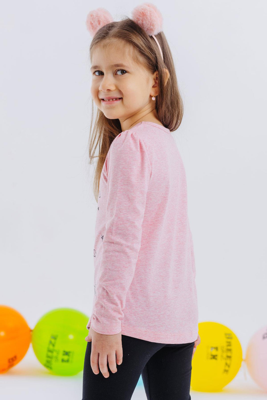 BRE Breeze Girl Child Long Sleeve T-Shirt Feeling Like an Artist Girl Printed 3-8 Years, Salmon Melange - Dublin
