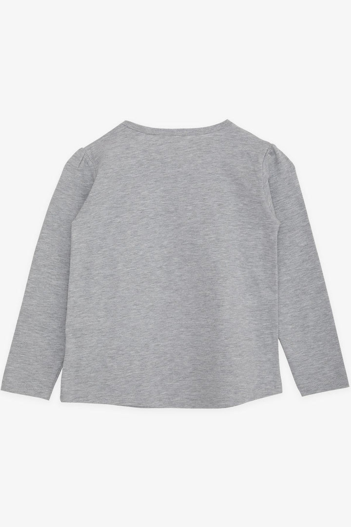 BRE Breeze Girl Child Long Sleeve T-Shirt Girl Bakılı 4-9 Years, Gray Melange - Louisville