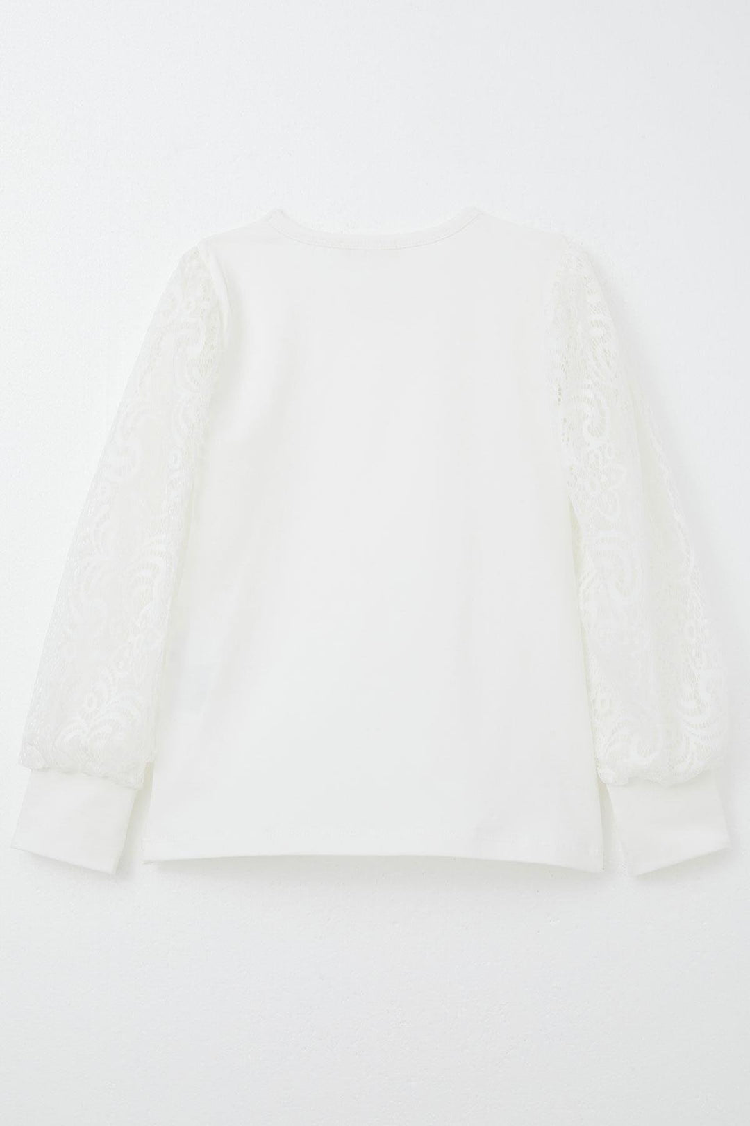 BRE Breeze Girl Child Long Sleeve T-Shirt with Lace Detail, 82 Years, Ecru - Brookhaven