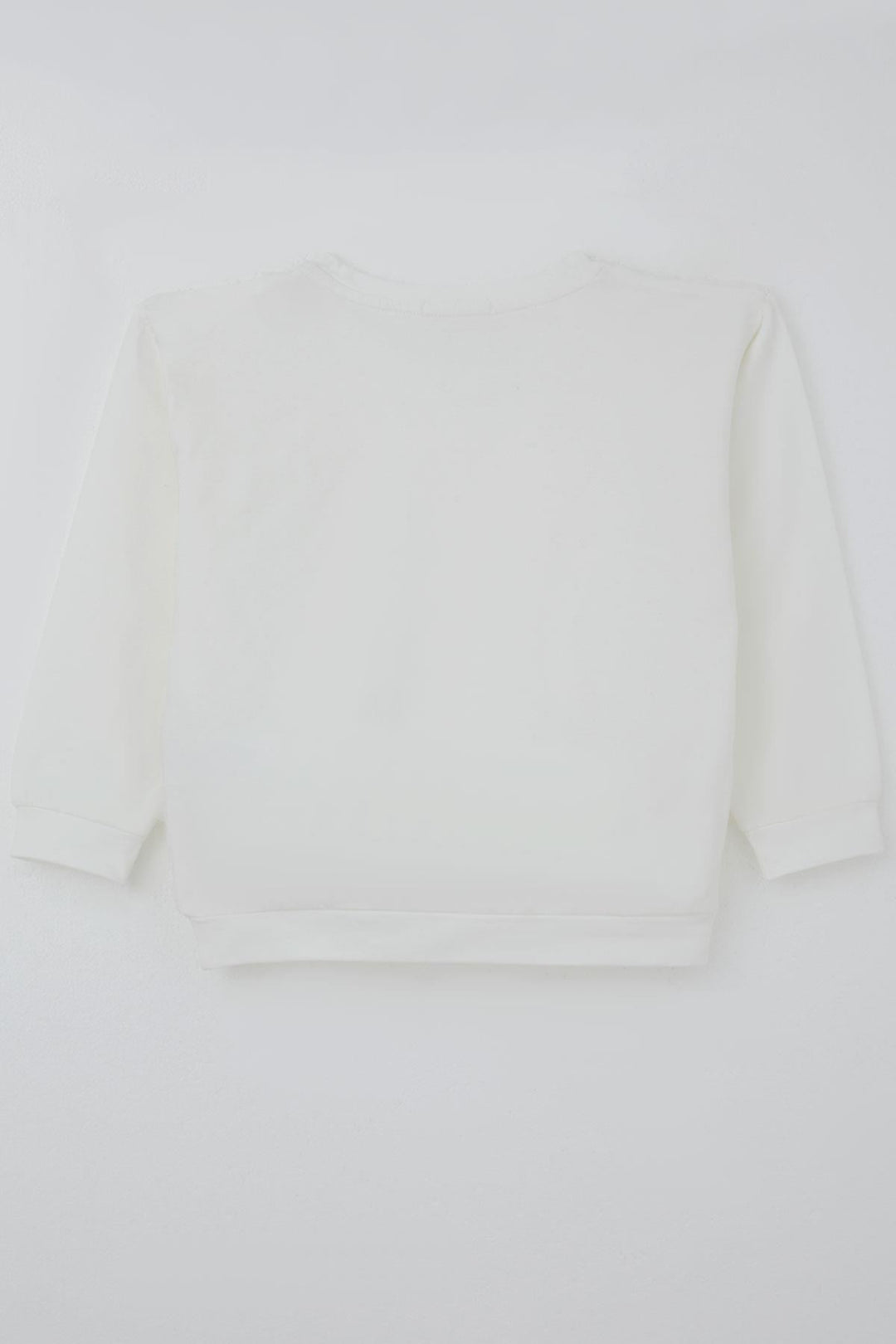 BRE Breeze Girl Child Long Sleeve T-Shirt with Organza Embossed Rose Detail 62 Years, Ecru - Monroe