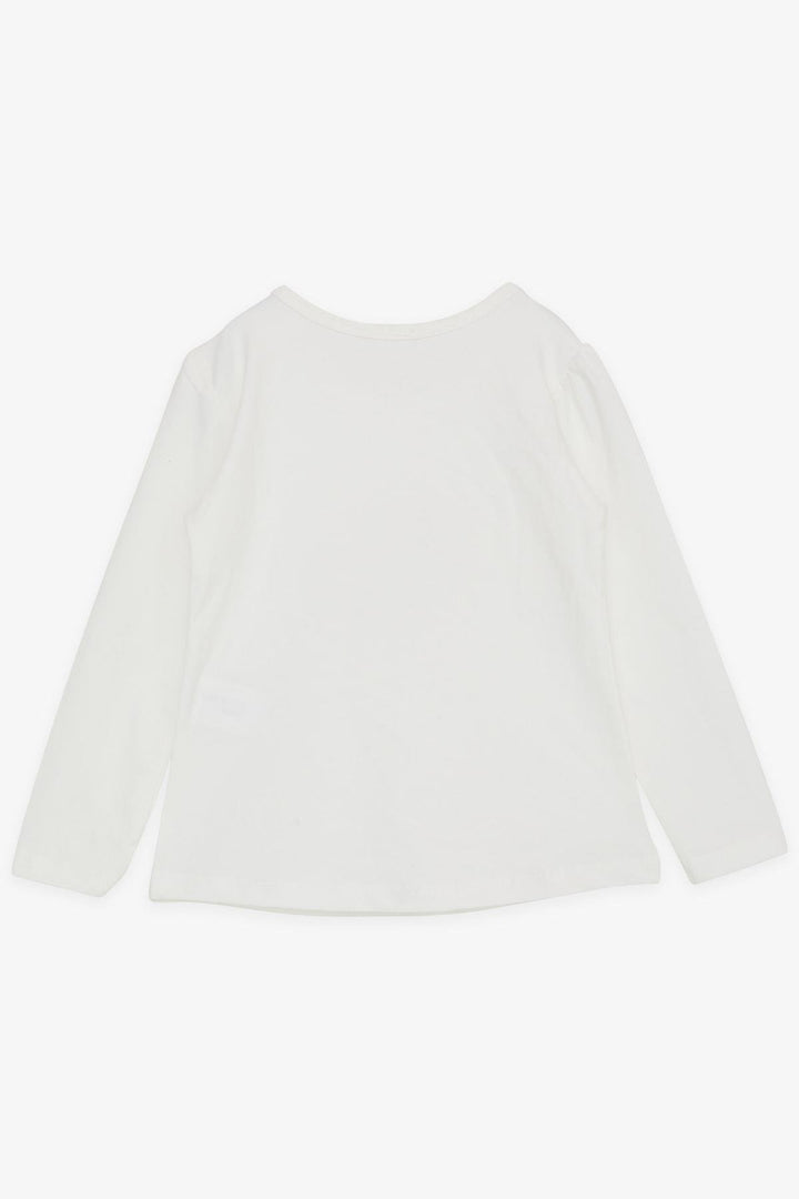 BRE Breeze Girl Child Long Sleeve T-Shirt with Pompons and Pearls, 1-4 Years, Ecru - Córdoba