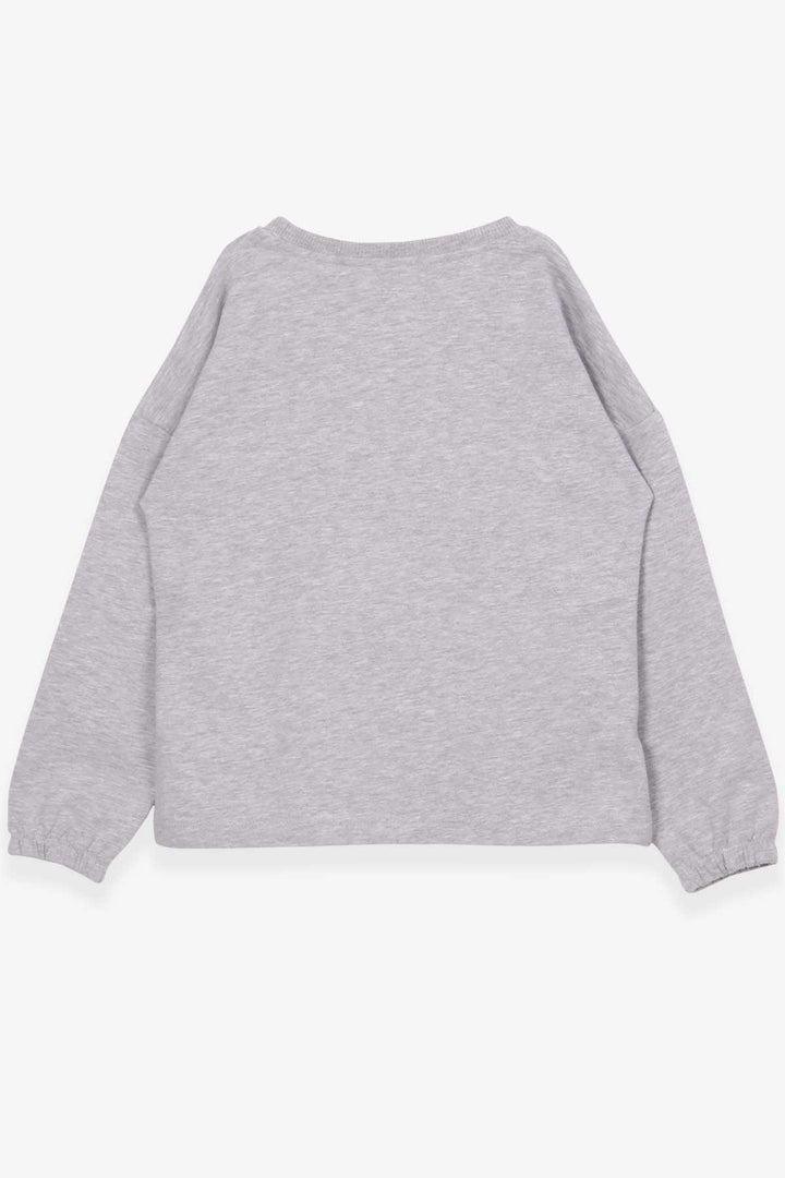 BRE Breeze Girl Child Long Sleeve T-Shirt Portrait Girl Printed 104 Years, Grey Melange - Swindon