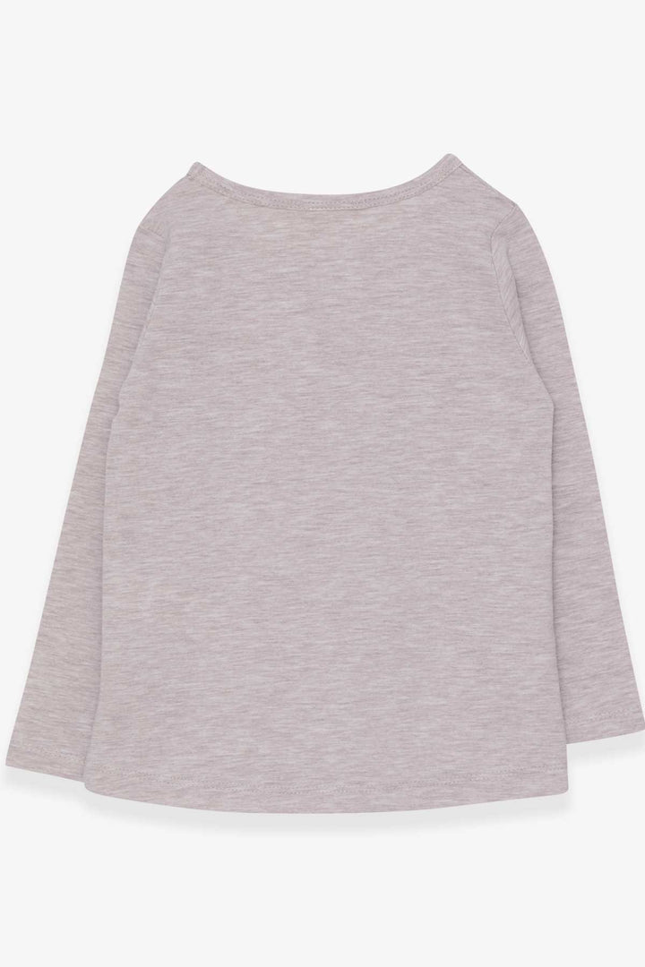 BRE Breeze Girl Child Long Sleeve T-Shirt Sequined Unicorn 4-8 Years, Beige Melange - St. Louis