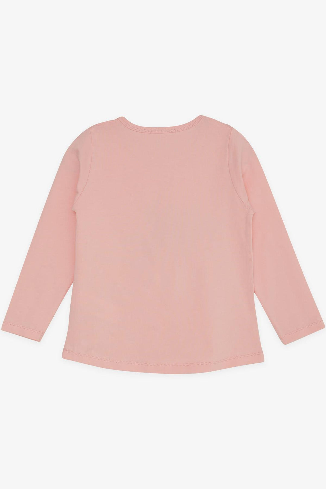 BRE Breeze Girl Child Long Sleeve T-Shirt Sequined Heart Printed 2-6 Years, Salmon - Fano