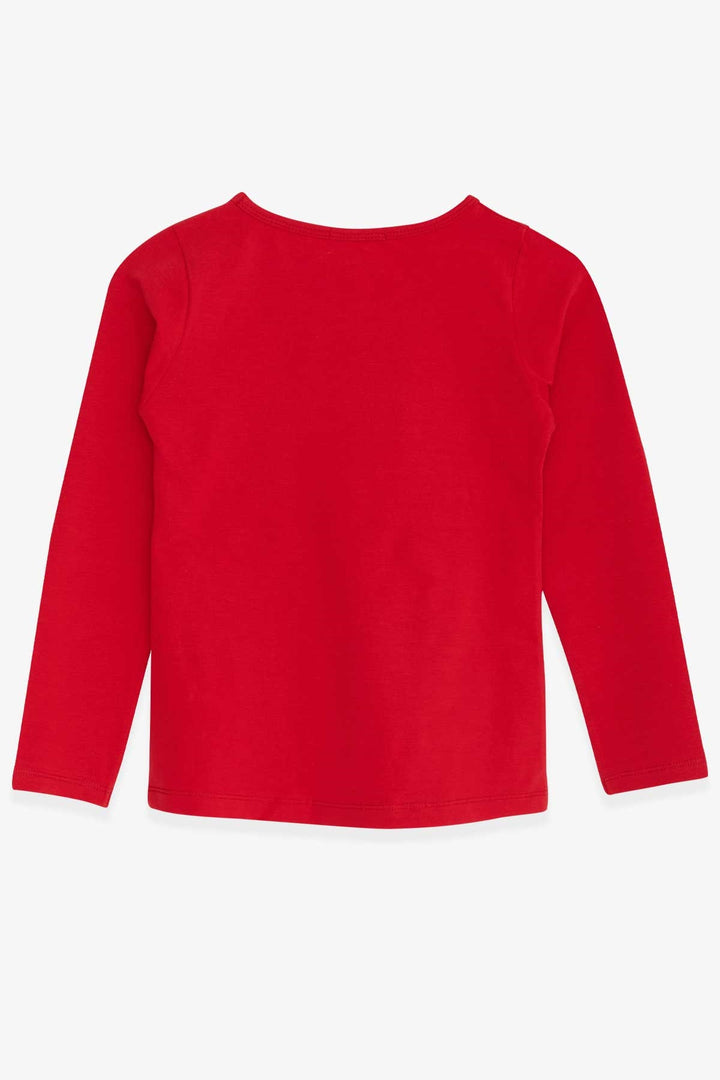 BRE Breeze Girl Child Long Sleeve T-Shirt Sequined Star 44 Years, Red - North Hempstead