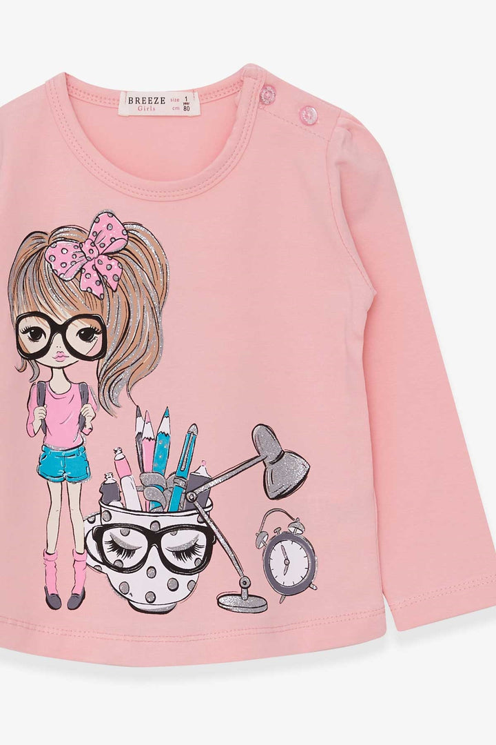 BRE Breeze Girl Child Long Sleeve T-Shirt Painter Girl Printed 1-4 Years, Powder - Brooklyn Park