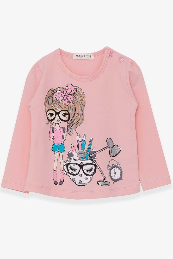 BRE Breeze Girl Child Long Sleeve T-Shirt Painter Girl Printed 1-4 Years, Powder - Brooklyn Park