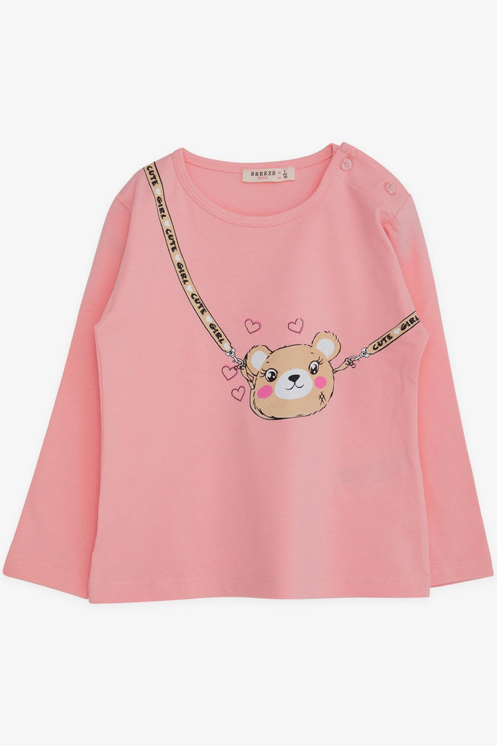 BRE Breeze Girl Child Long Sleeve T-Shirt Cute Moon Printed 2-6 Years, Pink - Osnabrück