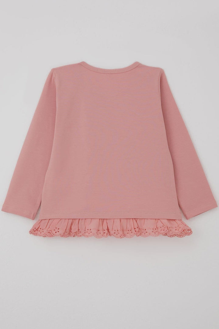 BRE Breeze Kız Çocuk Uzun Kollu Tişört Sevimli Dostlar Güpürlü 1-4 Yaş, Gülkurusu - Merksem