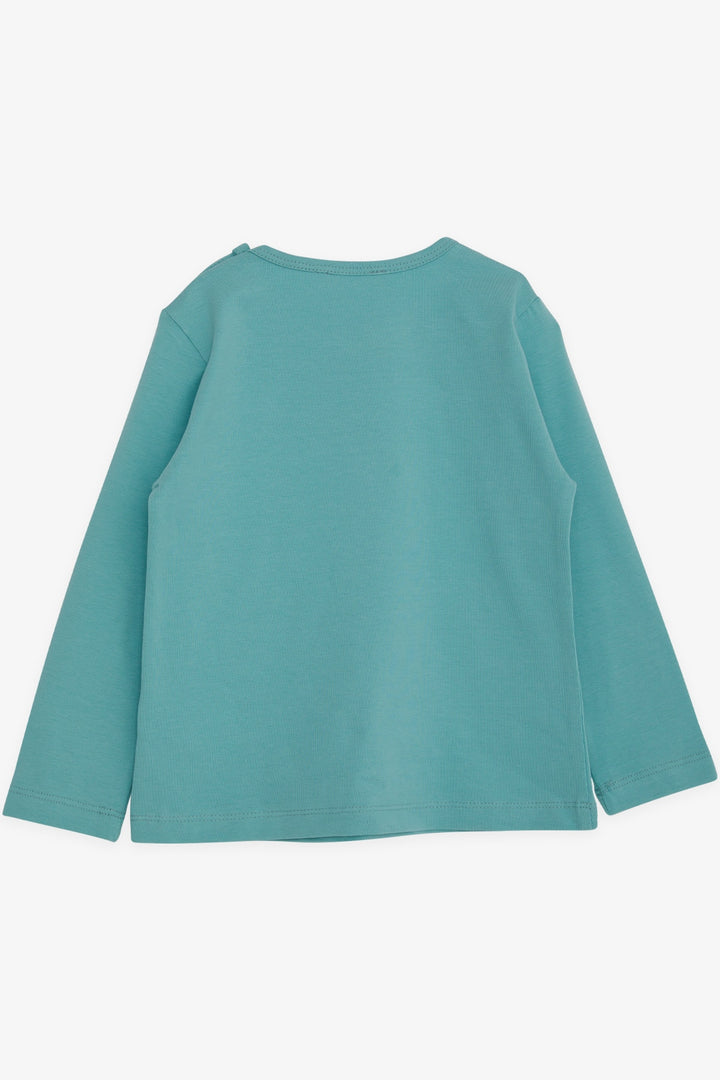 BRE Breeze Girl Child Long Sleeve T-Shirt Cute Moon Printed 2-6 Years, Mint Green - Deinze