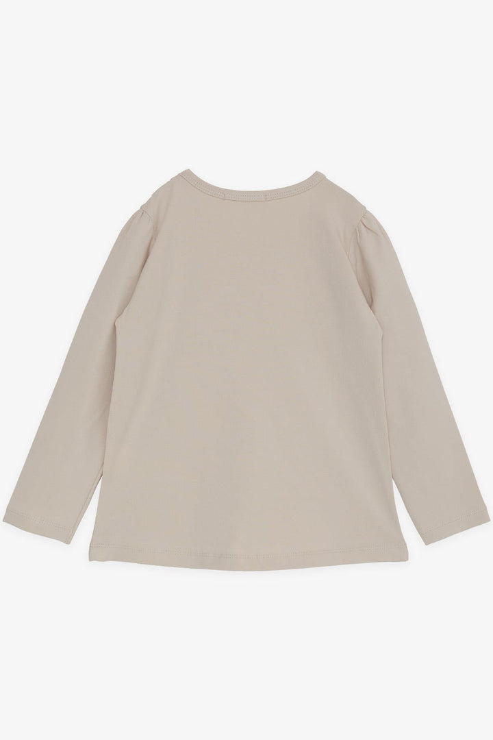 BRE Breeze Girl Child Long Sleeve T-Shirt Cute Deer Printed 2-6 Years, Beige - Elda