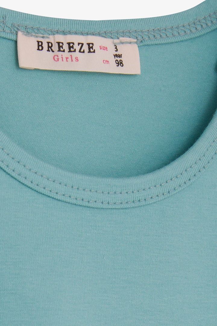 BRE Breeze Girl Child Long Sleeve T-Shirt Cute Moon Printed 2-6 Years, Mint Green - Deinze