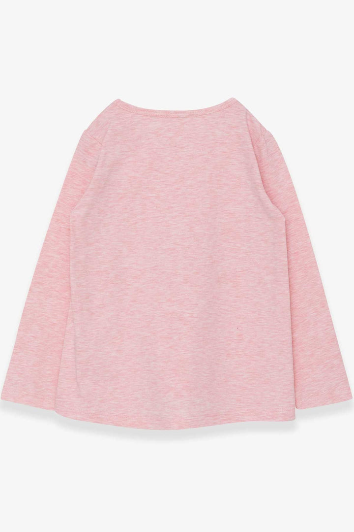 BRE Breeze Girl Child Long Sleeve T-Shirt with Glitter Heart Print 50 Years, Salmon Melange - North Richland Hills