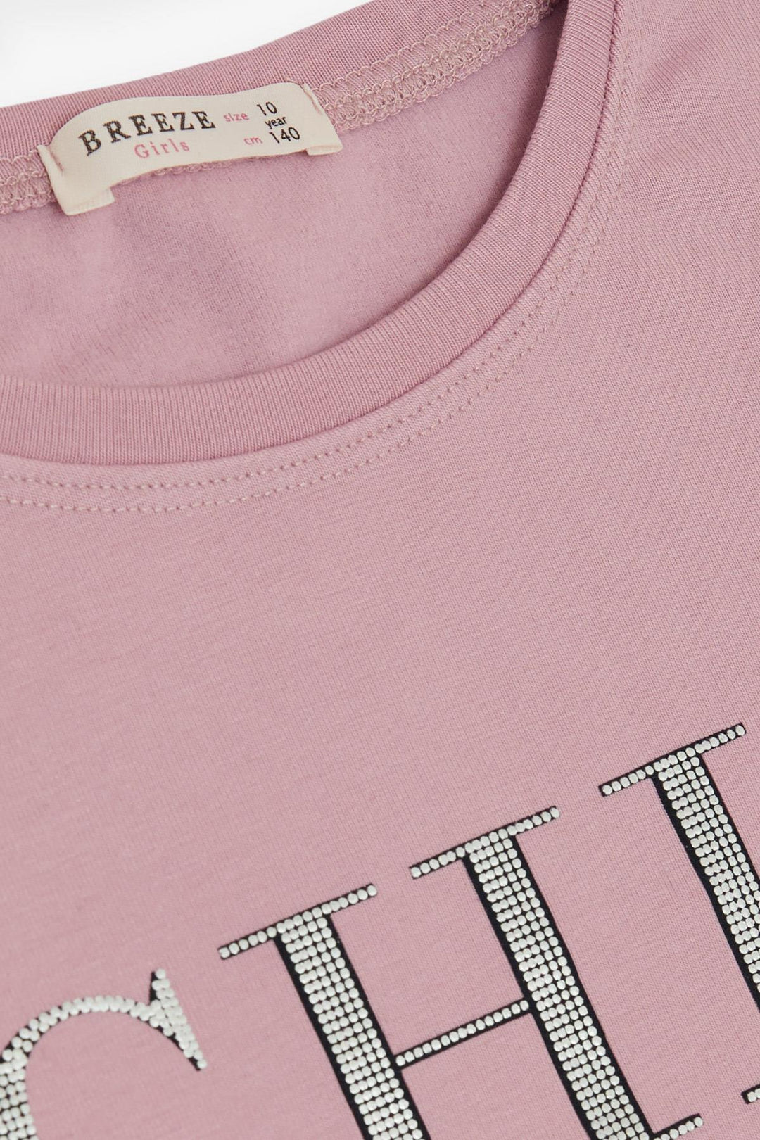 BRE Breeze Girl Child Long Sleeve T-Shirt with Glittery Printed Text 94 Years, Rose Pink - Kingston upon Thames