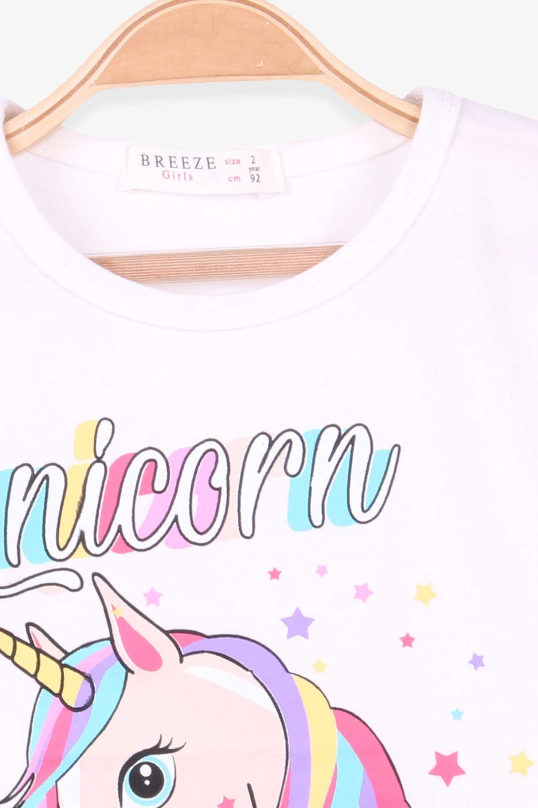 BRE Breeze Girl Child Long Sleeve T-Shirt Unicorn 2-6 Years, Ecru - Valle de Santiago