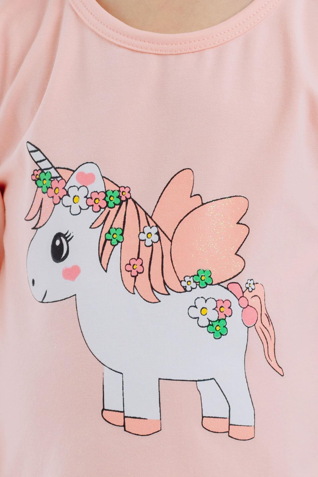 BRE Breeze Girl Child Long Sleeve T-Shirt Unicorn Printed 1-4 Years, Salmon - Idaho Falls