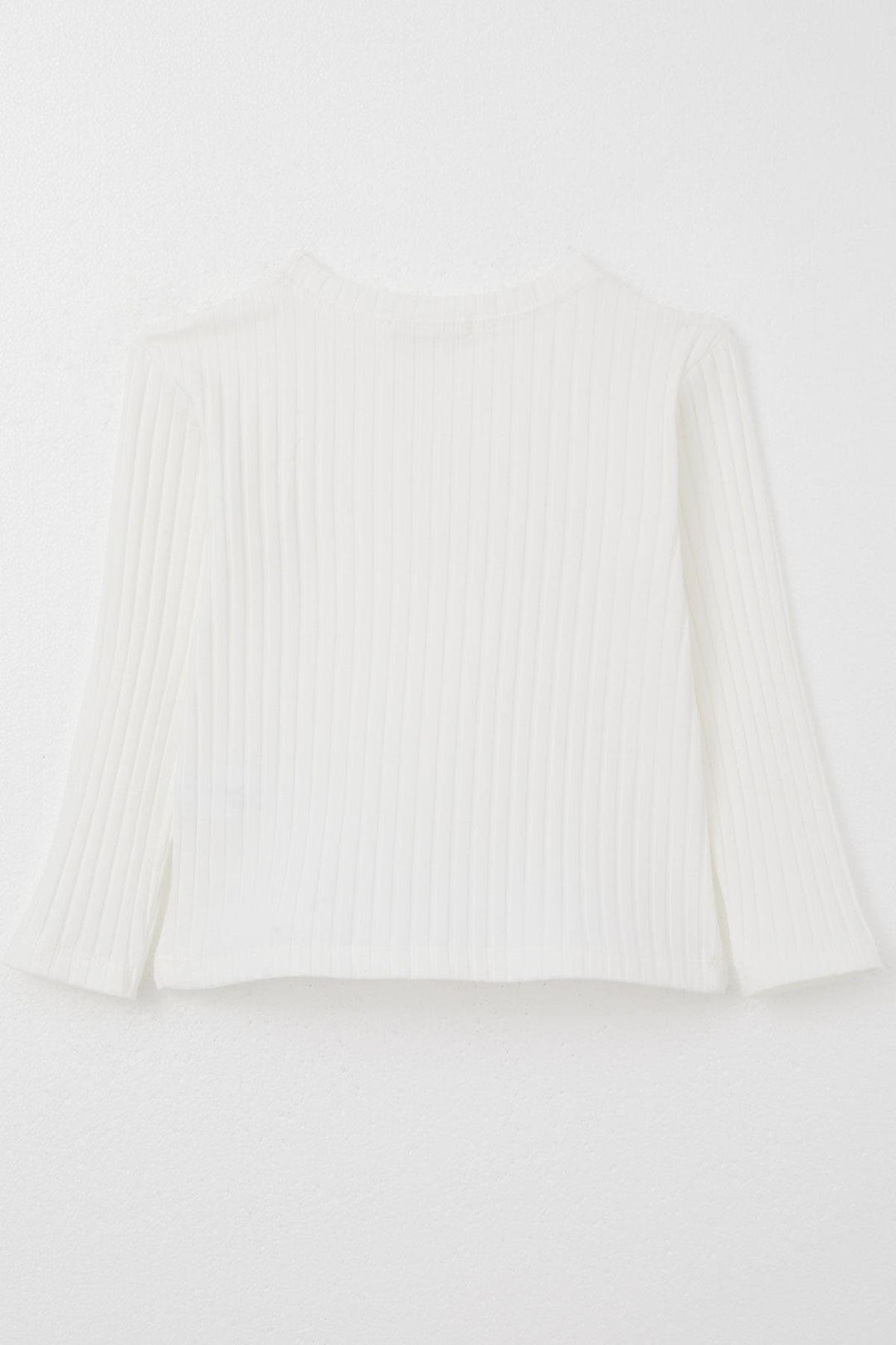 BRE Breeze Girl Child Long Sleeve T-Shirt with Frilly Collar Armalı 3-8 Years, Ecru - Bilhorod-Dnistrovskyi