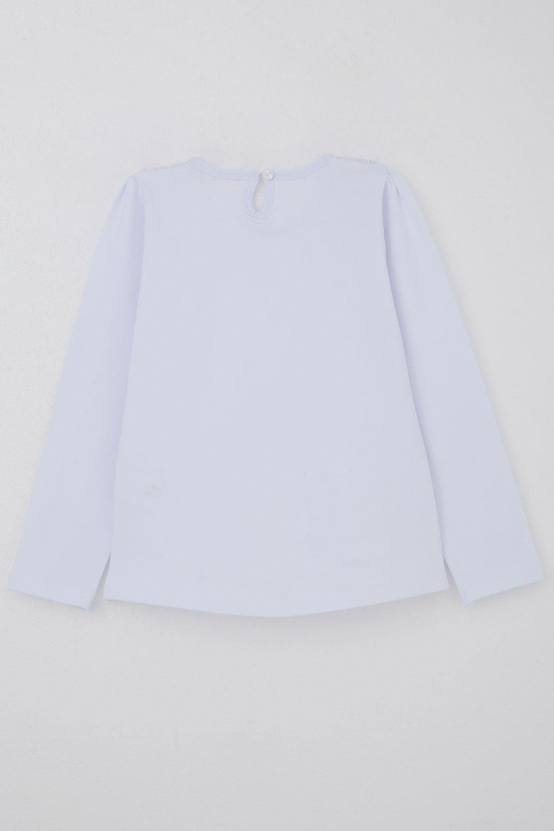 BRE Breeze Girl Child Long Sleeve T-shirt with Lace Detail on Collar Part 84 Years, Off-White - Slidell