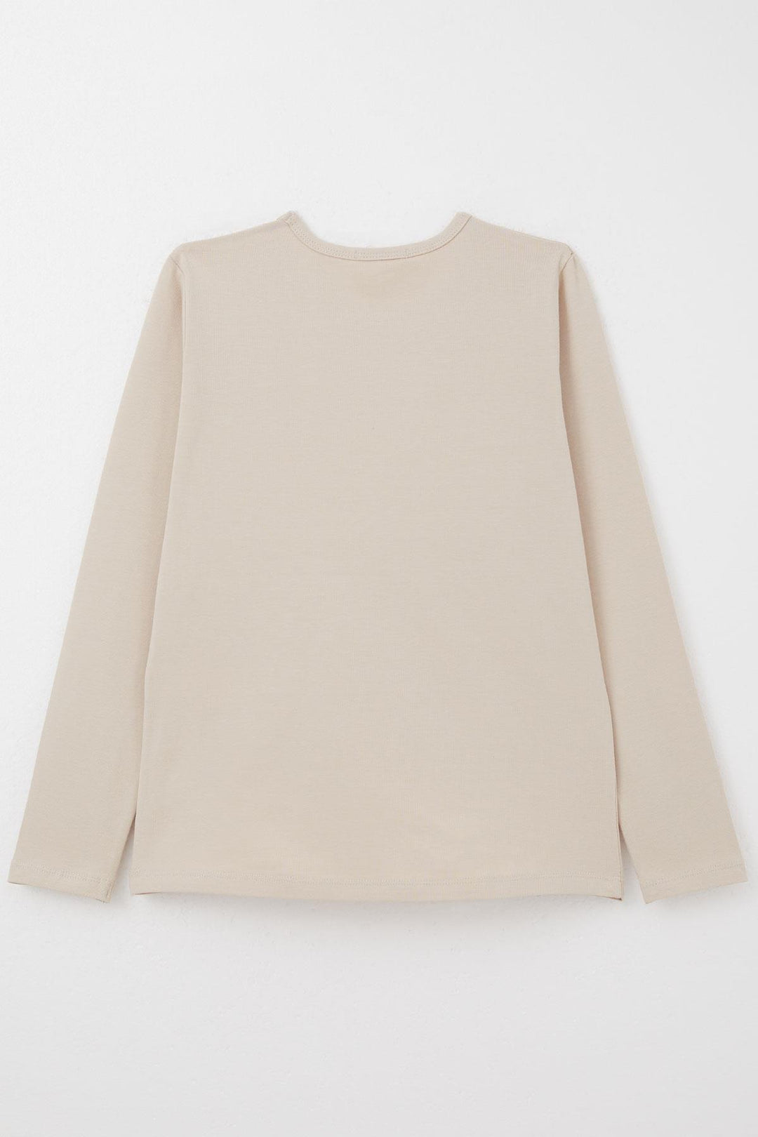 BRE Breeze Girl Child Long Sleeve T-Shirt with Gilded Leaf Pattern, 94 Years, Beige - Altrincham
