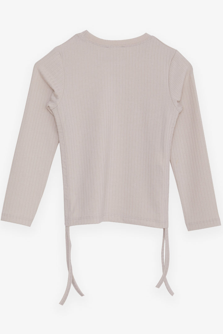 BRE Breeze Girl Child Long Sleeve T-Shirt with Ruched Sides 84 Years, Beige - Chalon-sur-Saône