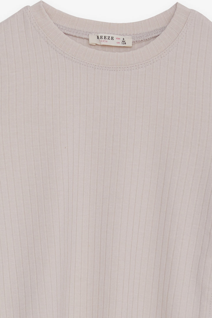 BRE Breeze Girl Child Long Sleeve T-Shirt with Ruched Sides 84 Years, Beige - Chalon-sur-Saône