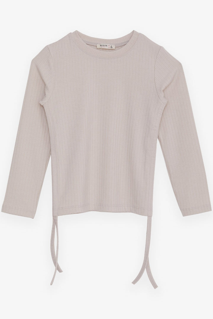 BRE Breeze Girl Child Long Sleeve T-Shirt with Ruched Sides 84 Years, Beige - Chalon-sur-Saône